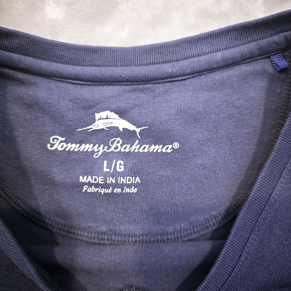 Tommy Bahama Men's Long Sleeve T-Shirt Size L Navy Dry Fit Workout - Picture 9 of 9